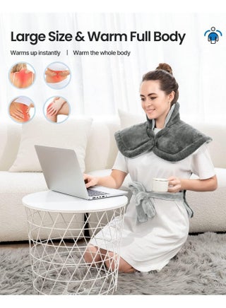 RENPHO Heating Pad for Back, Mothers Day & Relaxation Gifts for Her Him Mom Dad, Neck and Shoulder Heat Pad for Pain Relief, FSA HSA Approved, Edge Weighted, ETL Certified, 24"x33", Grey White - pzsku/Z0A8D0933B175BD06EEEAZ/45/1747745228/ae458dfc-fa9a-4ede-aef6-5bfa1bfdbebd