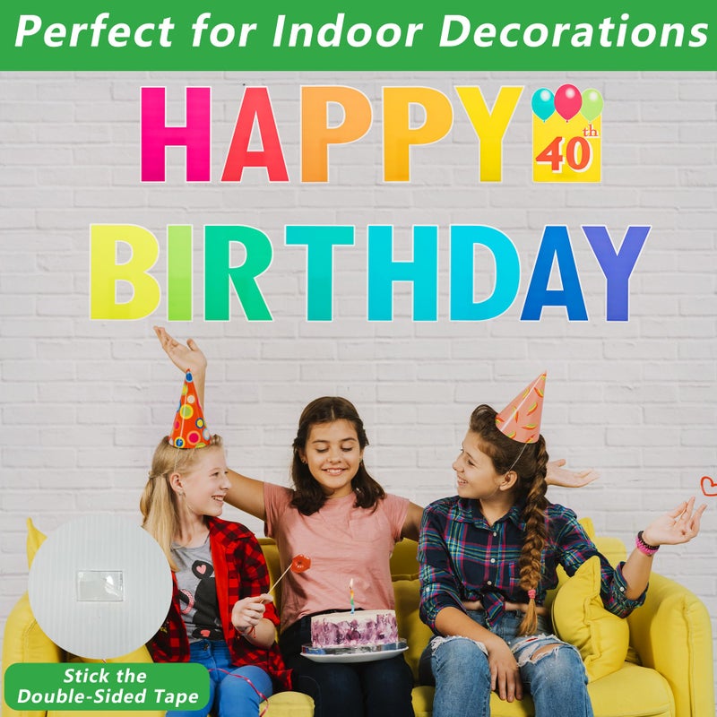 ComboJoy Happy Birthday Yard Sign with Stakes, Customizable Age Birthday Sign with 32.8 ft Colorful LED Lights, 20 Number Stickers & 20 Balloons, Versatile Indoor/Outdoor Decorations for Parties, Lawn & Garden - Image 4