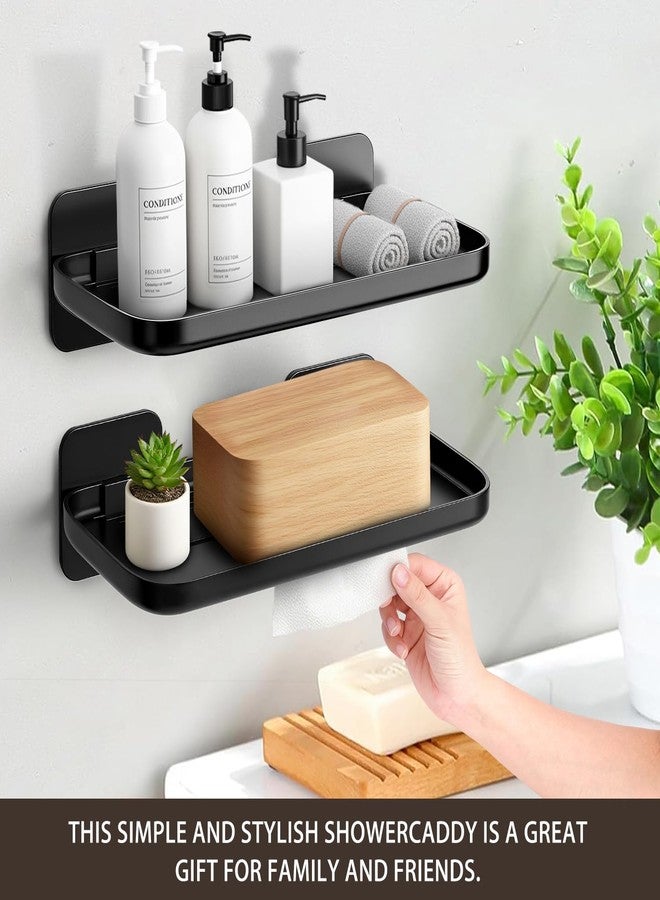 NGETC 4 Pack Floating Shelves for Wall, Self Adhesive Small Shelf, No Drill Adhesive Wall Shelf, Floating Shelves Damage-Free Expand Walls Space for Living Room Kitchen Bathroom (Black) - Image 4