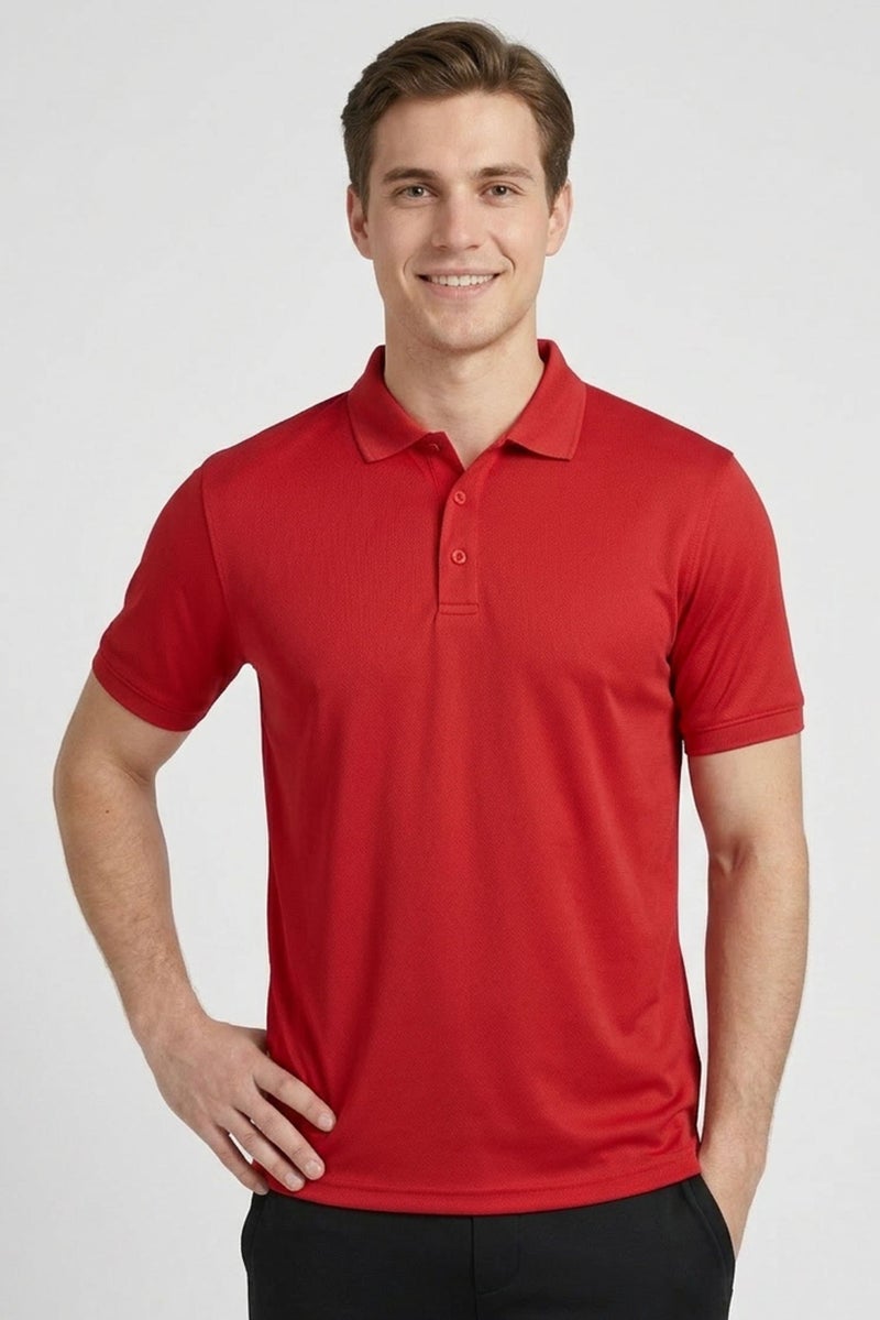 Ping Men Sportswear Fit Short Sleeve Outdoor Polo Shirt, Red - Image 1