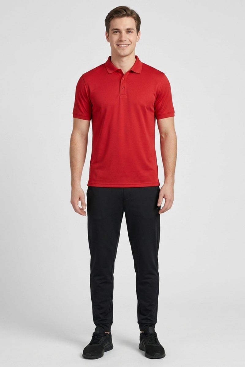 Ping Men Sportswear Fit Short Sleeve Outdoor Polo Shirt, Red - Image 2