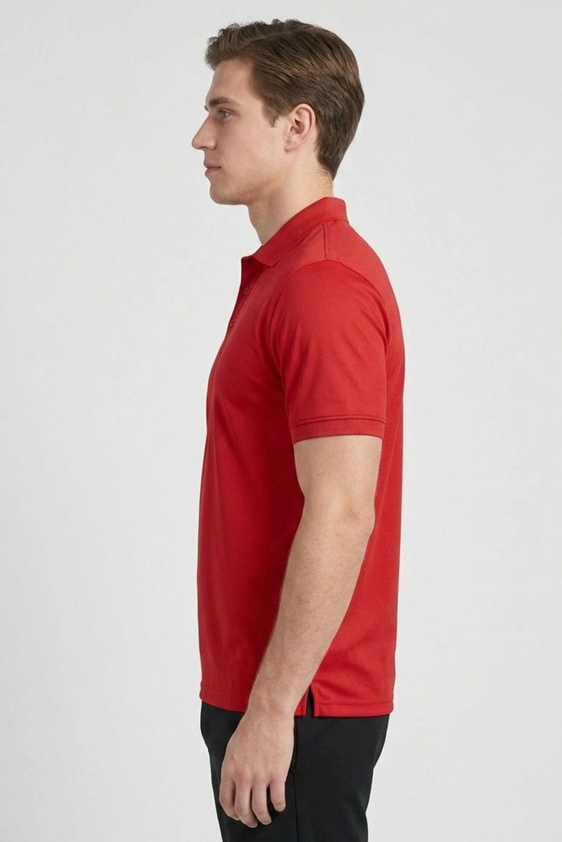 Ping Men Sportswear Fit Short Sleeve Outdoor Polo Shirt, Red - Image 3