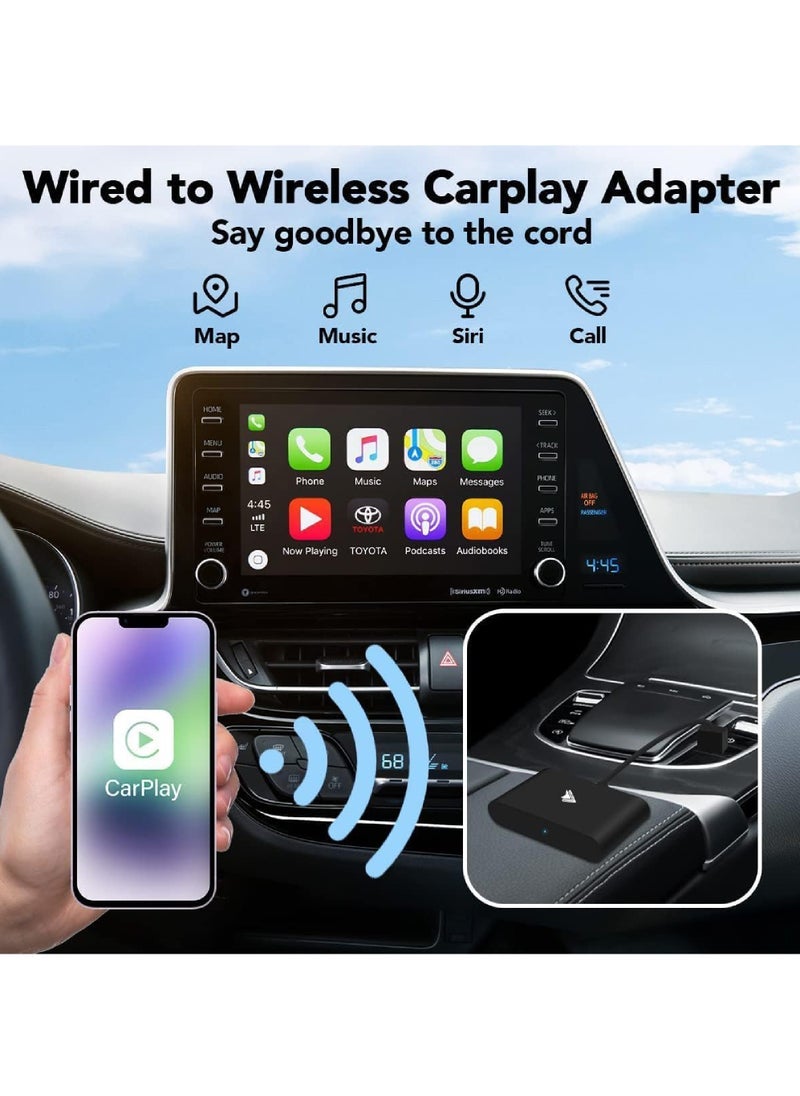 Generic - Wireless CarPlay Adapter for iPhone Wireless Carplay Dongle Converts Factory Cars Wired Carplay to Wireless Carplay Bluetooth Adapter 5Ghz WiFi Auto-Connect Online Update - Image 1
