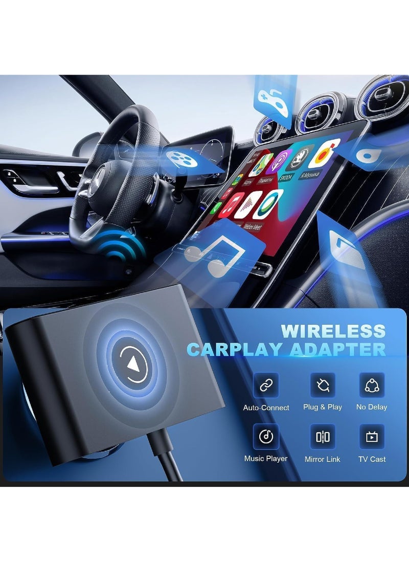 Generic - Wireless CarPlay Adapter for iPhone Wireless Carplay Dongle Converts Factory Cars Wired Carplay to Wireless Carplay Bluetooth Adapter 5Ghz WiFi Auto-Connect Online Update - Image 1