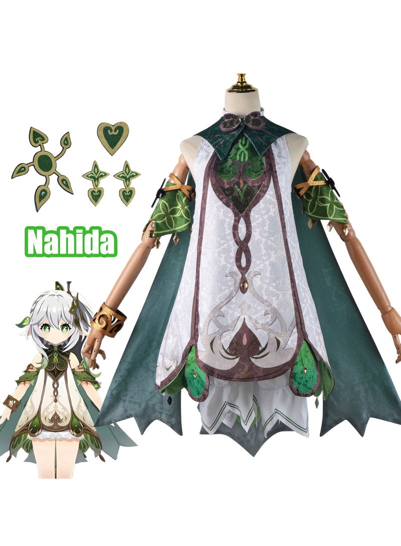 Genshin Impact Nahida Cosplay Costume, Game Anime Characters Dress Full Set Halloween Costume for Women - Image 1