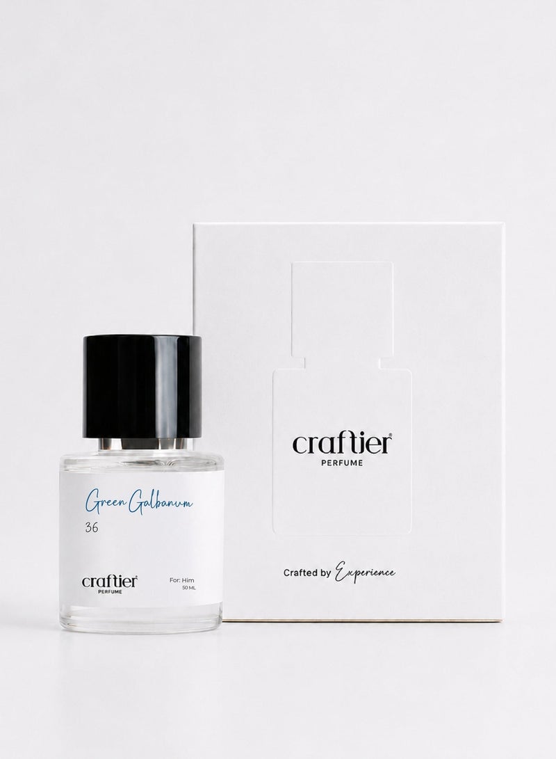 Craftier Perfume GREEN GALBANUM - Inspired of-SILVER MOUNTAIN WATER, Eau De Parfum for Men - 50ml, Long Lasting Green Fragrance Upto 24 Hrs, Travel Size Men's Perfume - Image 2