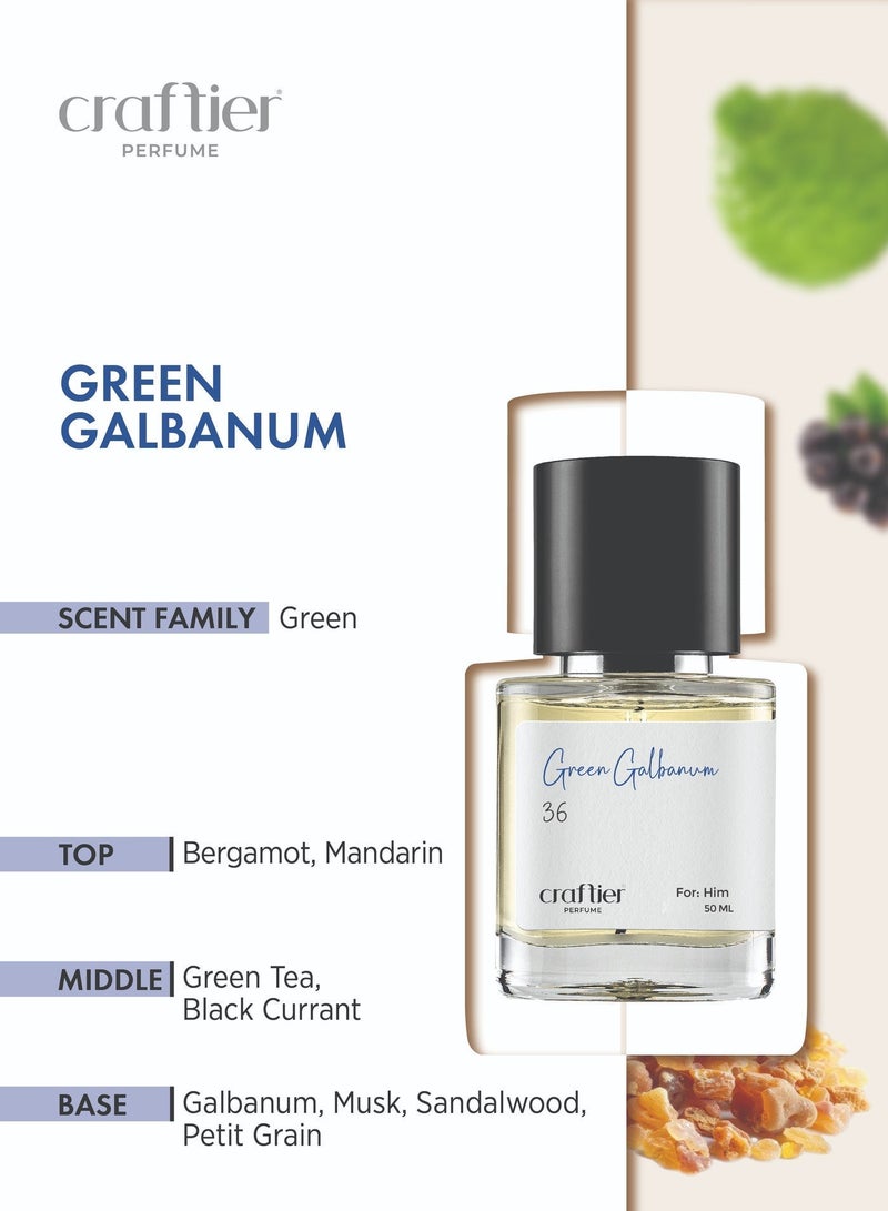 Craftier Perfume GREEN GALBANUM - Inspired of-SILVER MOUNTAIN WATER, Eau De Parfum for Men - 50ml, Long Lasting Green Fragrance Upto 24 Hrs, Travel Size Men's Perfume - Image 3
