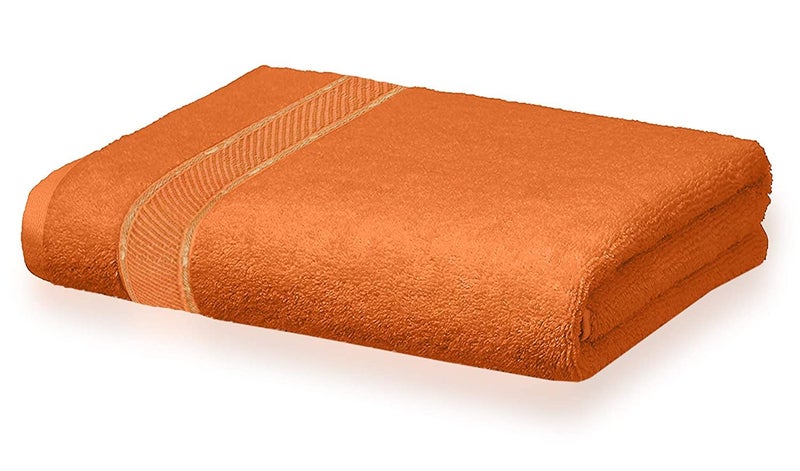TEEJA Cotton Bath Towels Antibacterial Extra Soft Quick Dry Strong Water Absorbent Large Size Bathing Towel for KidsBoys and Girls Pack of 1 Orange