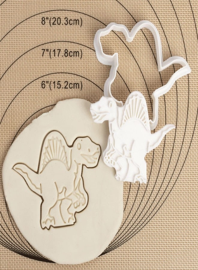 Flycalf Dinosaur Cookie Cutter Set with Plunger 3.5" Stamps Molds for Kids DIY Baking Biscuit 6PC PLA Cake Sugar Craft Decorating Tools - Image 2