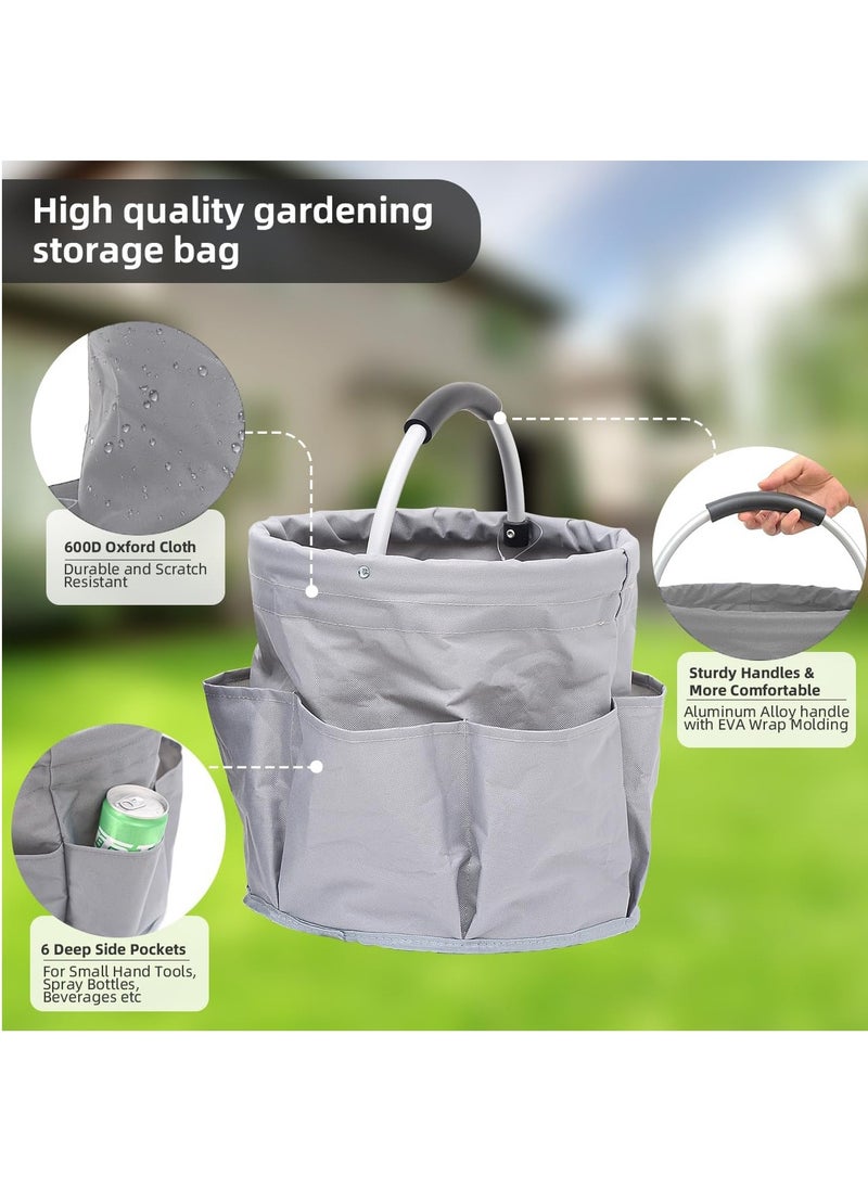 Hihonor - Gardening Storage Tote, Garden Tool Bag, Multifunctional Storage Bag for Outdoor Picnic Organizer | Car Cleaning Storage | Garden Tool Kit Holder (Grey) - Image 1