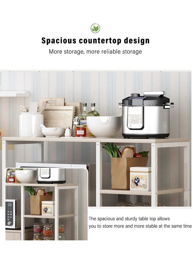 DubaiGallery Kitchen Cabinet,Kitchen Shelf,Kitchen Counter Shelf, 4-Tier Microwave Oven Stand with Storage Cabinet,Multi-layer Kitchen Storage Rack for Spice,Utensils, Vegetable, Fruit - Image 3