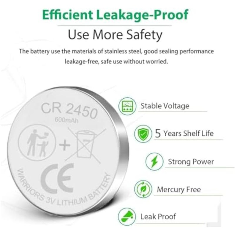 battery 3V Lithium Button Cell Batteries 5-Pack for Car Remote Controls, Watches, Electronic Scales and Small Electronic Devices - Image 3