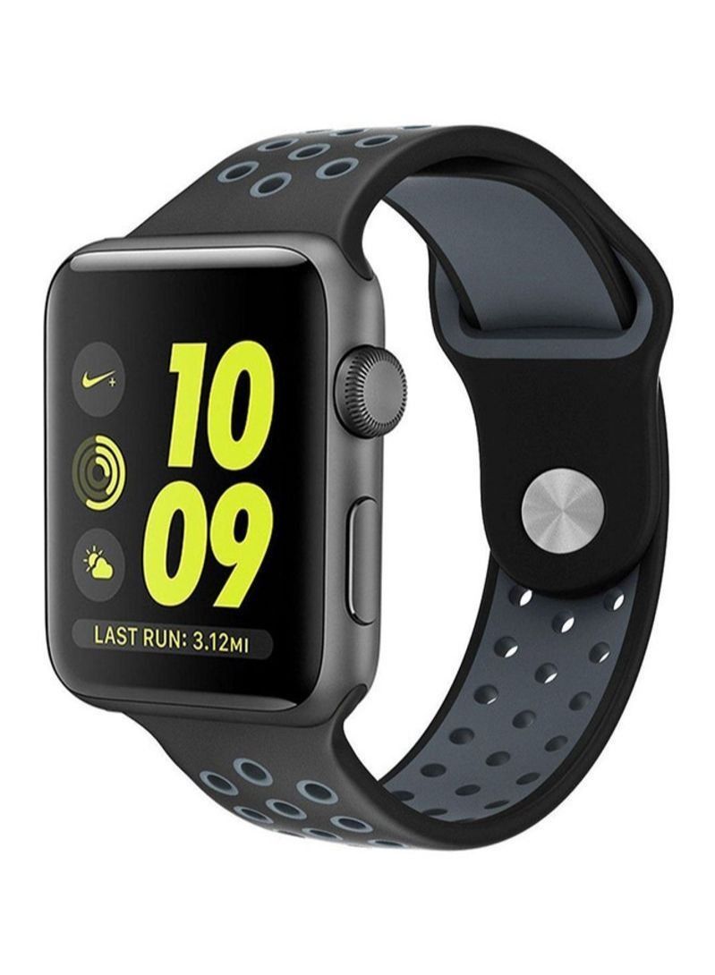 Apple Watch Strap, Nike Apple Watch band for Apple Watch Series 5/6/7 42/44/45mm Black Grey - Image 1