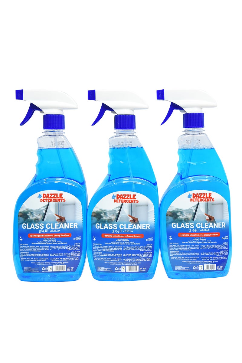 دازل عرض العبوة (عبوة من 3 قطع سعة 750 مل): منظف الزجاج الأصلي دازل