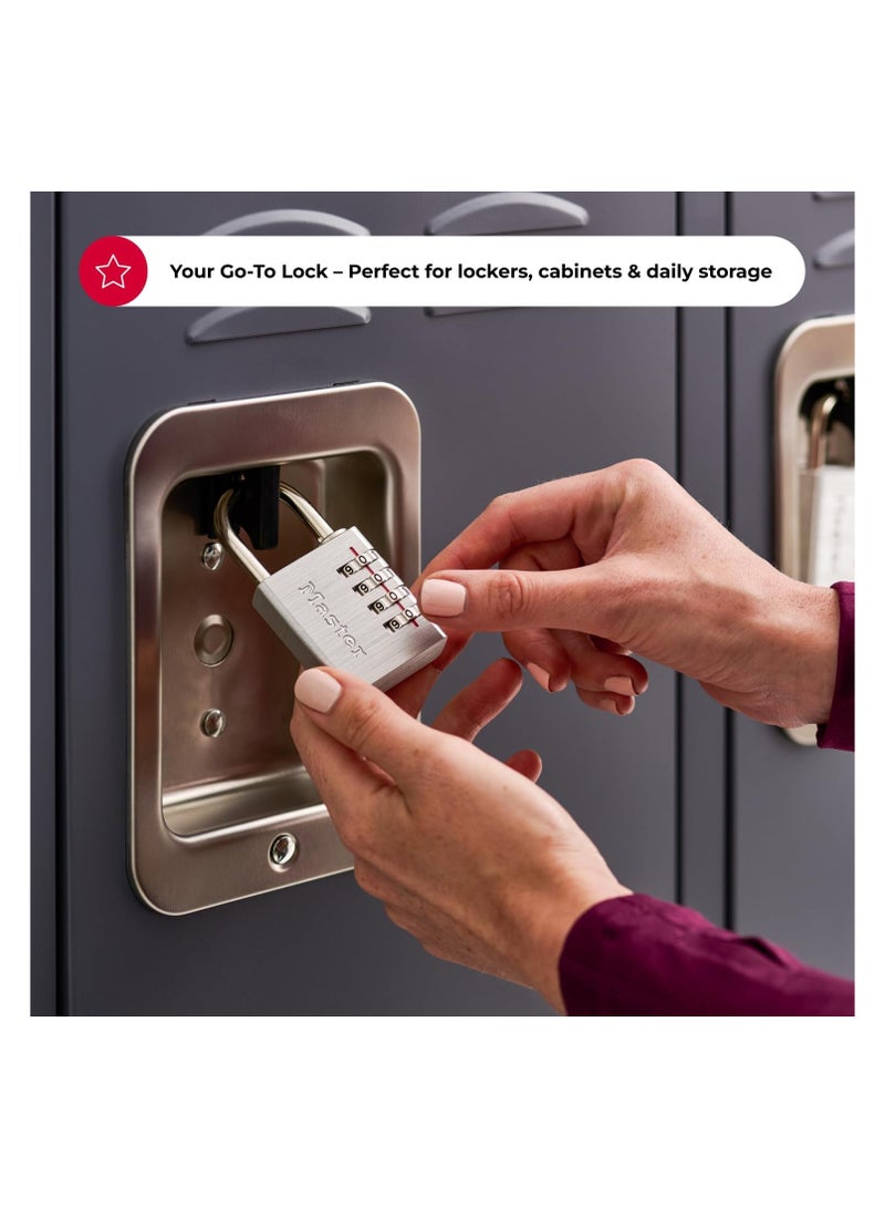 Master Lock 643D set Your Own Combination Padlock, 1 Pack, Silver - Image 3