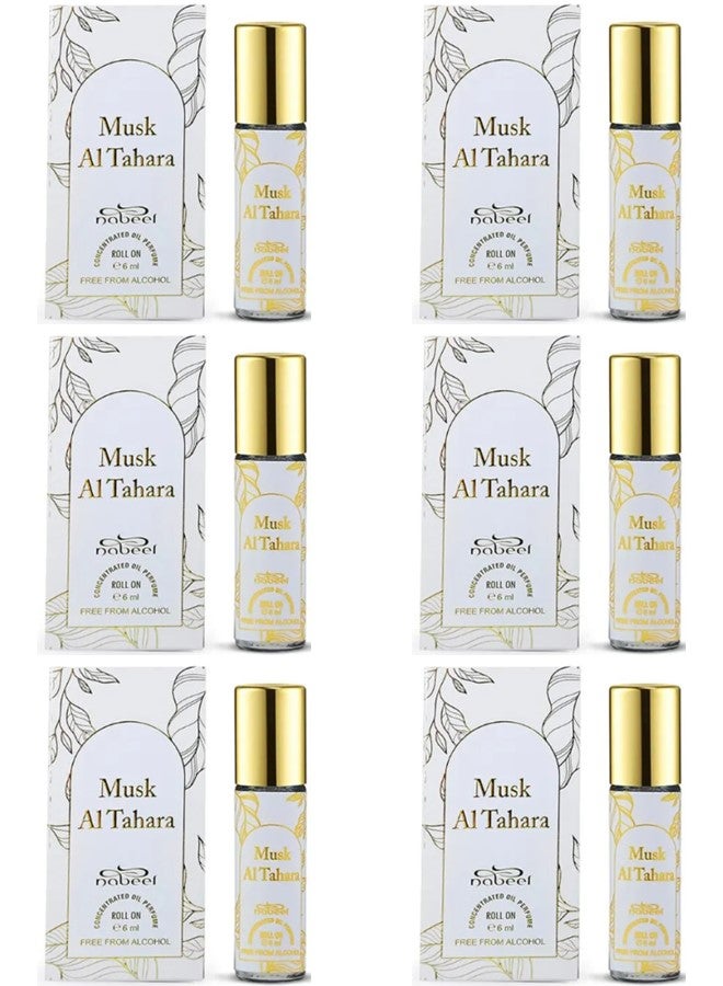 نبيل ٦ قطع من زيت عطر نبيل مسك الطهارة بالمسك الأبيض النقي، ٦ مل، عطر أنيق ونظيف يدوم طويلاً - Image 1