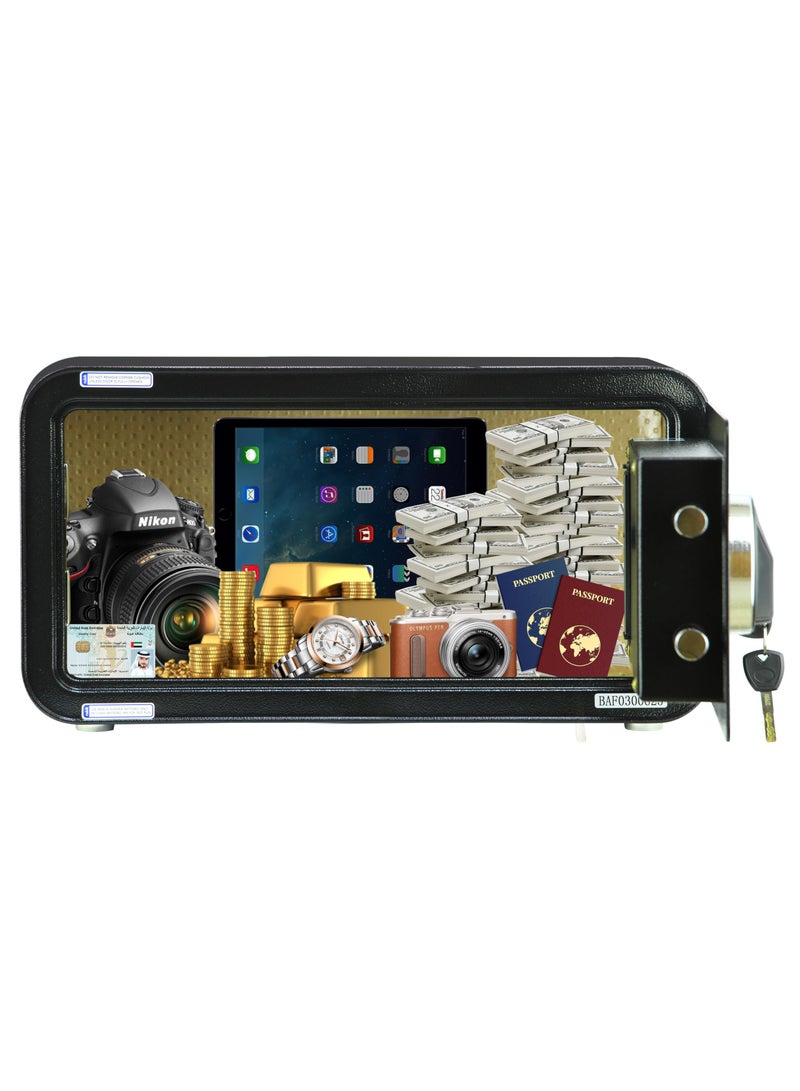 Rubik Wide Safe Box with Fingerprint Lock, A4 Document Size Biometric Safety Deposit Box for Money Documents Home Office RB23QCF (23x43x35cm) (grey) - Image 2