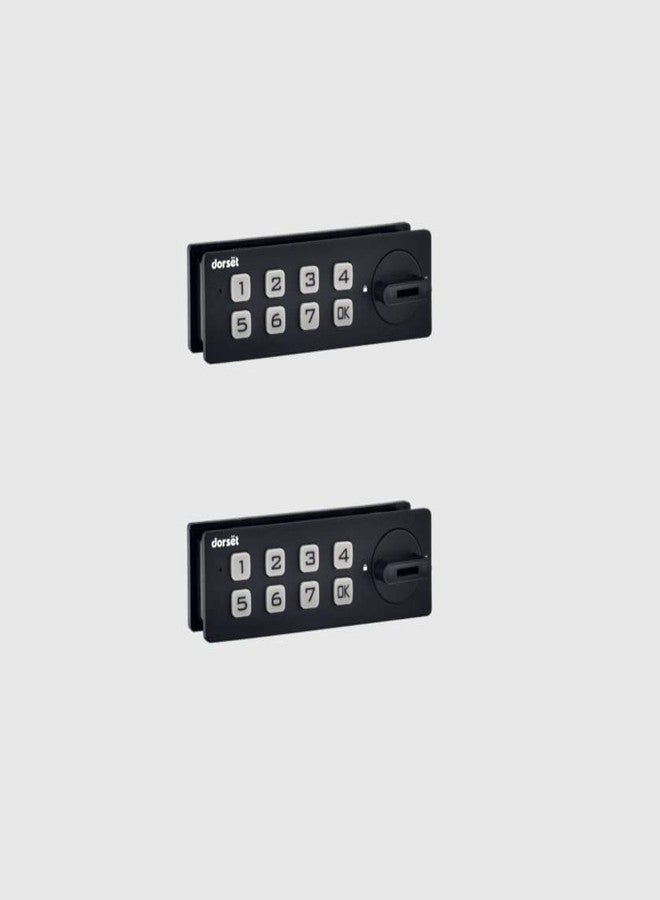 Dorset Password Drawer Lock| Pack of 2 | 4 to 15 Digit Password | One Time Password | Ideal for Door Thickness 16-24 mm - Black - Image 1