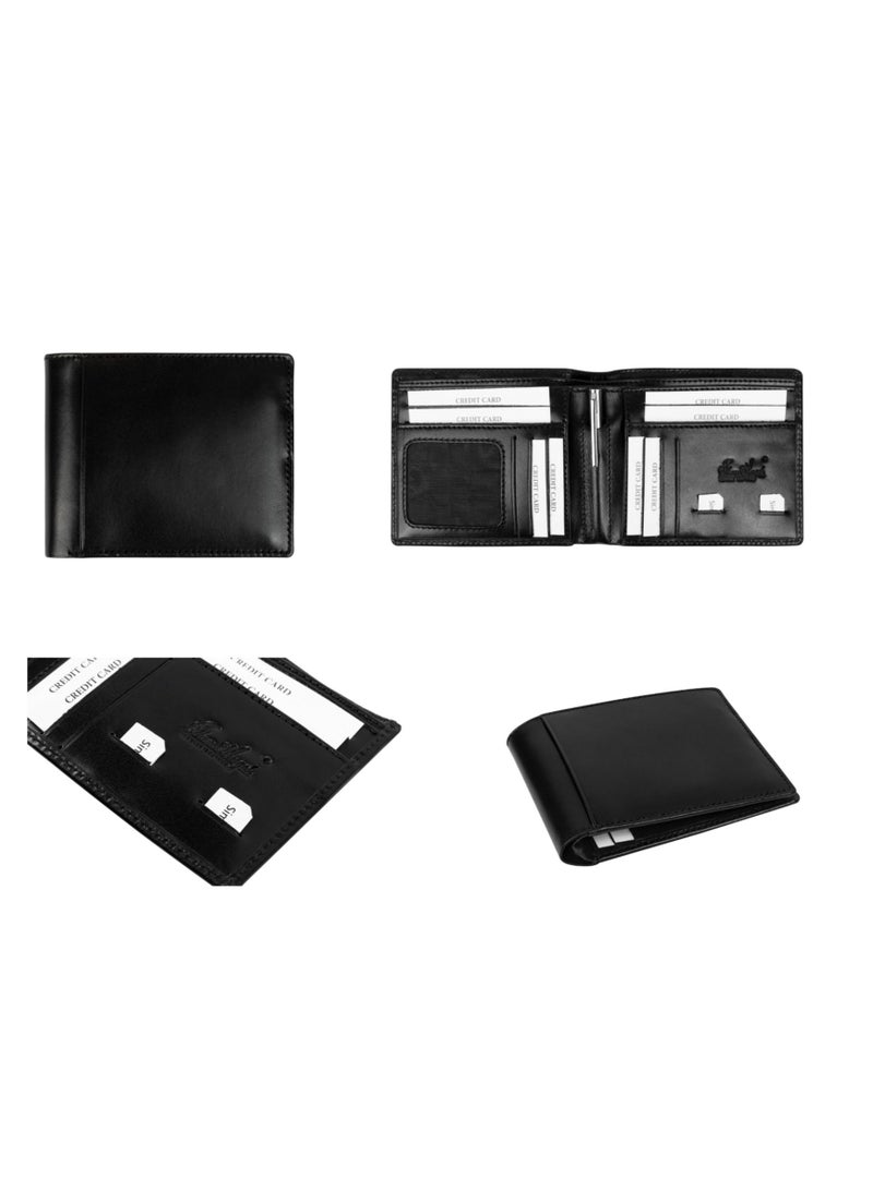 Three Angels Black Wallet for Men 