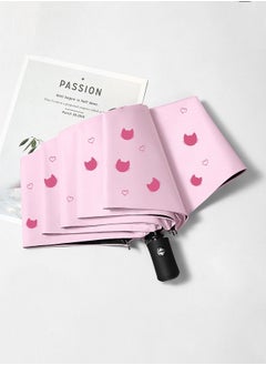 Folding UV Umbrella with Automatic Open and Close Function Pink Cats