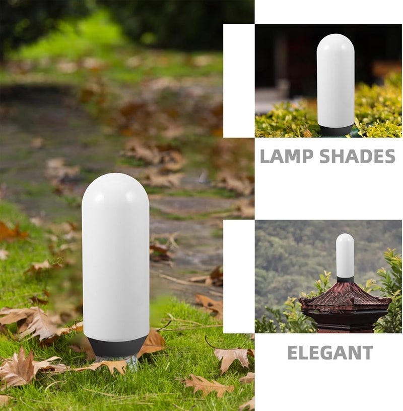 VOSAREA 2pcs Waterproof Acrylic Globe Lamp Shades, 24cm Bullet round Screw-on Light Covers, White Replacement Lamp Shade Covers for Outdoor Landscape Garden Yard Post Lights - Image 2