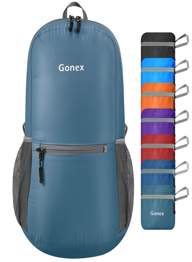 Gonex Ultra Lightweight Packable Backpack Daypack Handy Foldable Camping Outdoor Travel Cycling Backpacking(Grey Blue) - Image 1