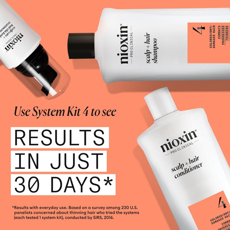 Nioxin System 4 Scalp + Hair Shampoo | For Colored or Damaged Hair with Progressed Thinning | With Niacinamide and Biotin | 16.9 Fl oz. - Image 4