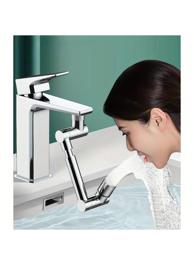 Upgraded Telescopic Second Gear Robot Arm Space Silver 1440 Rotating Full Copper Faucet Dual Mode Bubble Shower Ideal Gift - Image 5