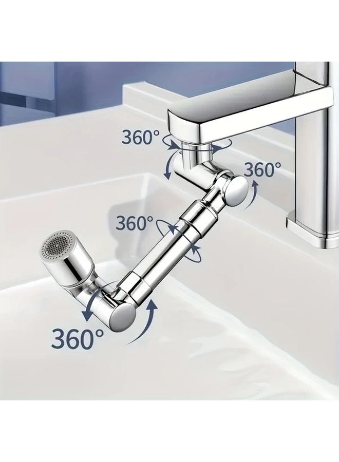 Upgraded Telescopic Second Gear Robot Arm Space Silver 1440 Rotating Full Copper Faucet Dual Mode Bubble Shower Ideal Gift - Image 2