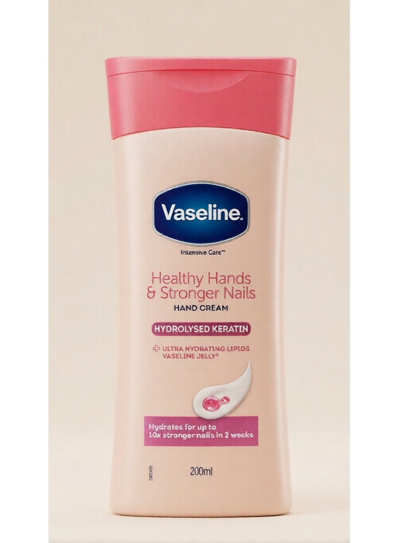 Vaseline Healthy Hands & Stronger Nails Moisturizing Hand Cream 200ml Daily Care - Image 1