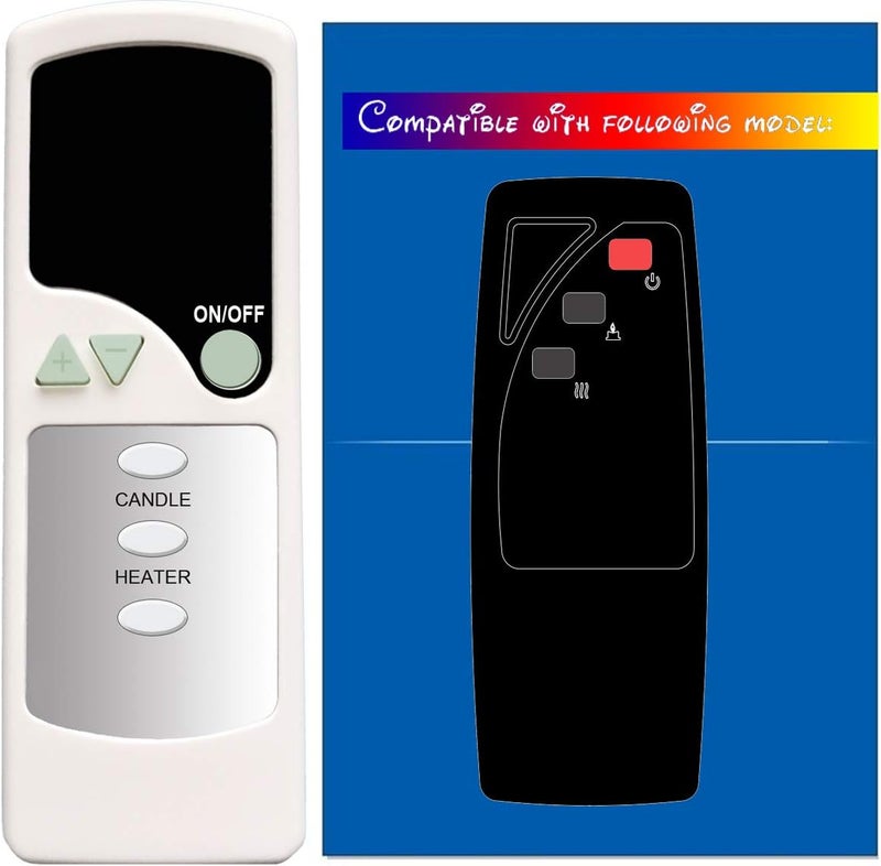 Compatible with Twin Star ChimneyFree ClassicFlame Dura Flame Fireplace Stove Heater Infrared Remote Control DF1008 DF1008-S (T-A24)