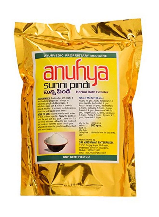 ANUHYA مسحوق حمام عشبي أصفر 500 جرام (عبوة من 2) - Image 3