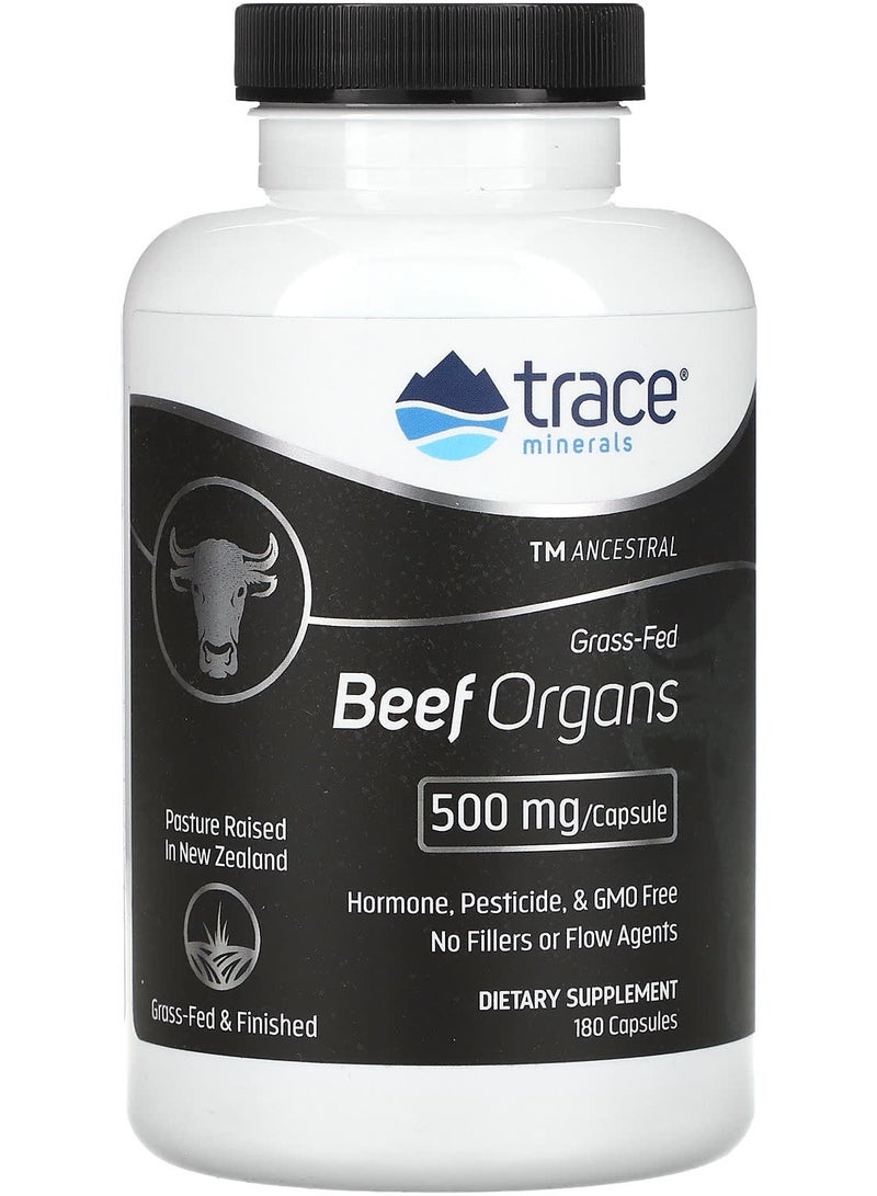 Trace Minerals TM Ancestral, Grass-Fed Beef Organs, 500 mg, 180 Capsules