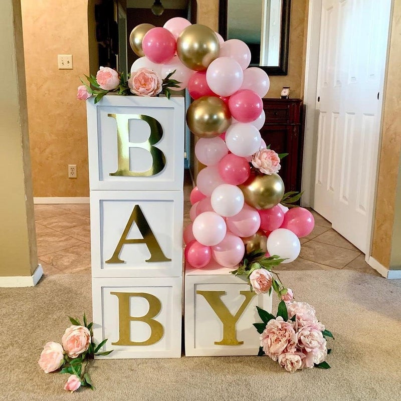 QIFU Baby Shower Decorations Baby Balloon Boxes Blocks with 30 Letters for DIY Boy Girl 1st Birthday, Teddy Bear Baby Shower, Bridal Shower, Gender Reveal Party Decoration by QIFU - Image 3