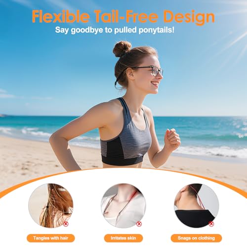 Coikcer 4 Pack Glasses Strap, Adjustable Sports Sunglasses Strap, No-Tail Anti-Slip Eyewear Retainer & Glasses Neck Cord, Steel Wire Reinforced for Running Fitness Work, Black - Image 2