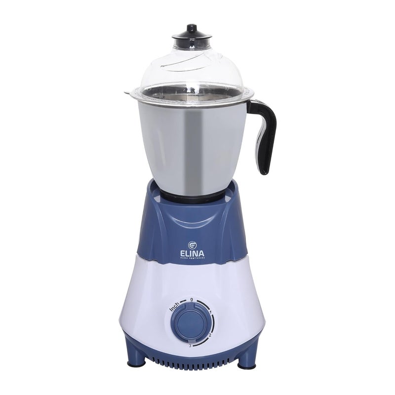 Elina Powerful 750W Silent Copper Motor Mixer Grinder | 3 Jars: Liquidizing Jar (1.25L), Wet Grinding (0.8L) Chutney Jar (0.4L) | ISI Certified | 304 Grade SS Blade | 3 Speed with Whip | 1 Year - Image 2