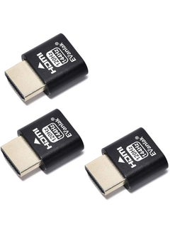 Hdmi Headless（High Rate240） Hdmi Dummy Plug Headless Ghost Display Emulator Black 3Pcs
