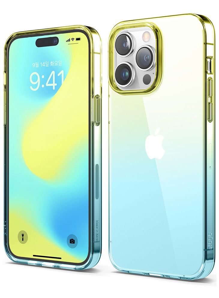 Elago Aurora for iPhone 14 Pro MAX Case Cover - Yellow Blue - Image 1