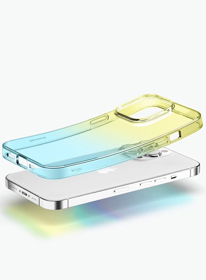 Elago Aurora for iPhone 14 Pro MAX Case Cover - Yellow Blue - Image 2