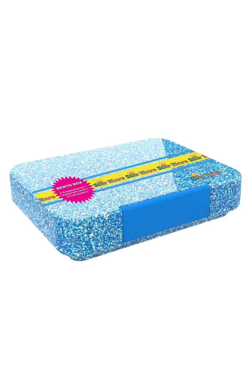 StarMarz Unicorn Bento Glitter Lunch Box – 4–6 Compartments, 1195Ml Capacity, Sandwich Cutters, Fruit Pickers & Detachable Tray – Multicolor - Image 5
