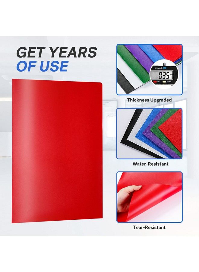 6 Pack 2Pocket Folders With Labels Heavy Duty Plastic Folders With Pockets Plastic Pocket Folders With Business Card Slot Letter Size Poly Two Pocket Folder Colored School Folders For Kids