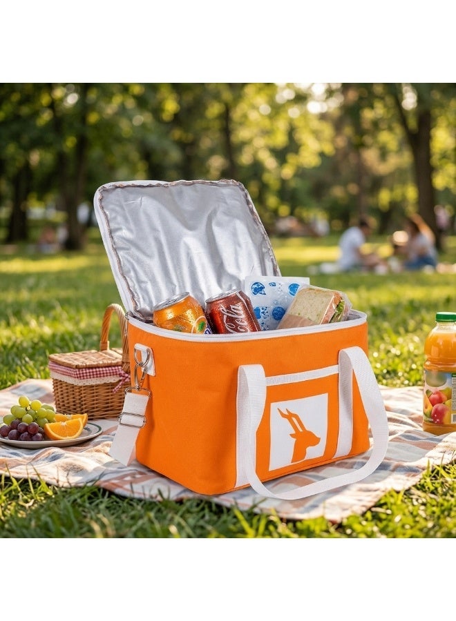 Insulated Cooler Bag 14L Large Capacity Thermal Lunch Bag Portable Picnic Cooler Tote Leak Resistant Food and Beverage Storage Bag for Beach Trips Camping Travel Outdoor Activities Family Gatherings Club and Daily Use - Image 1