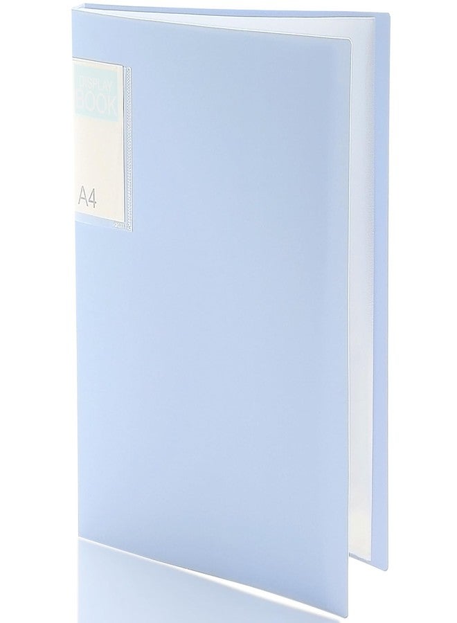 SortRax Pastel Binder with Clear Plastic Sleeves, 30 Pockets, Display 60 Pages, Portfolio Presentation Folders for Documents, Recipe, Art, Certificate, Letter/A4 Size, 1 Pack - Blue - Image 1