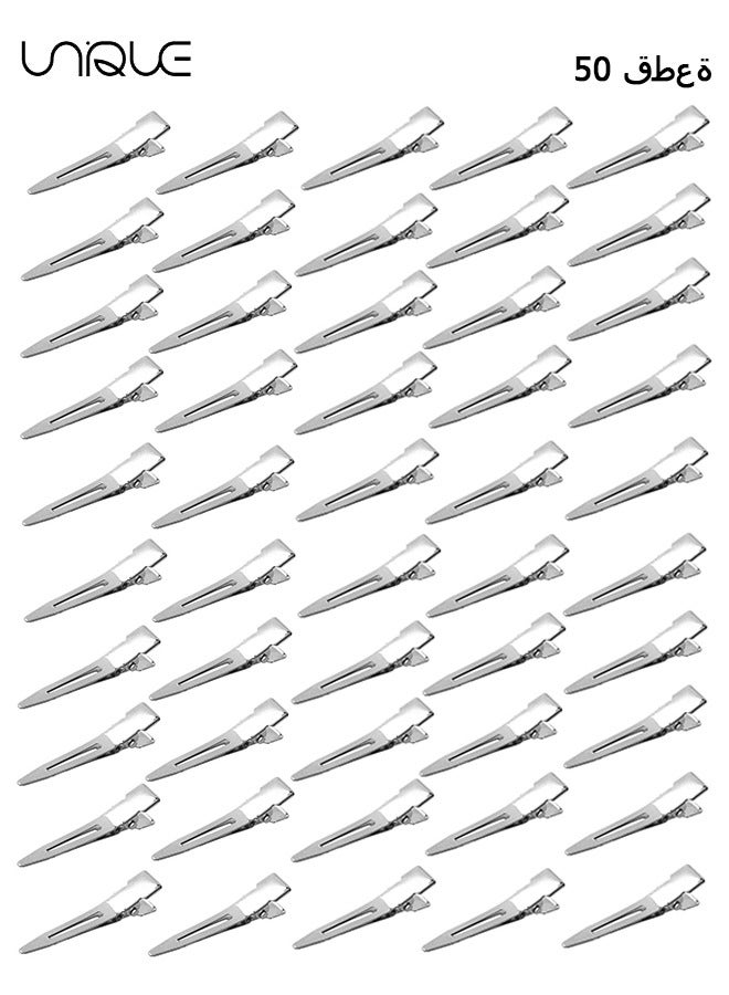 Unique 50 Pcs Hairpin - Single Prong Clips - Metal Crocodile Hair Styling Accessories - Section Small for Curly Extensions DIY (1.75") - Image 1