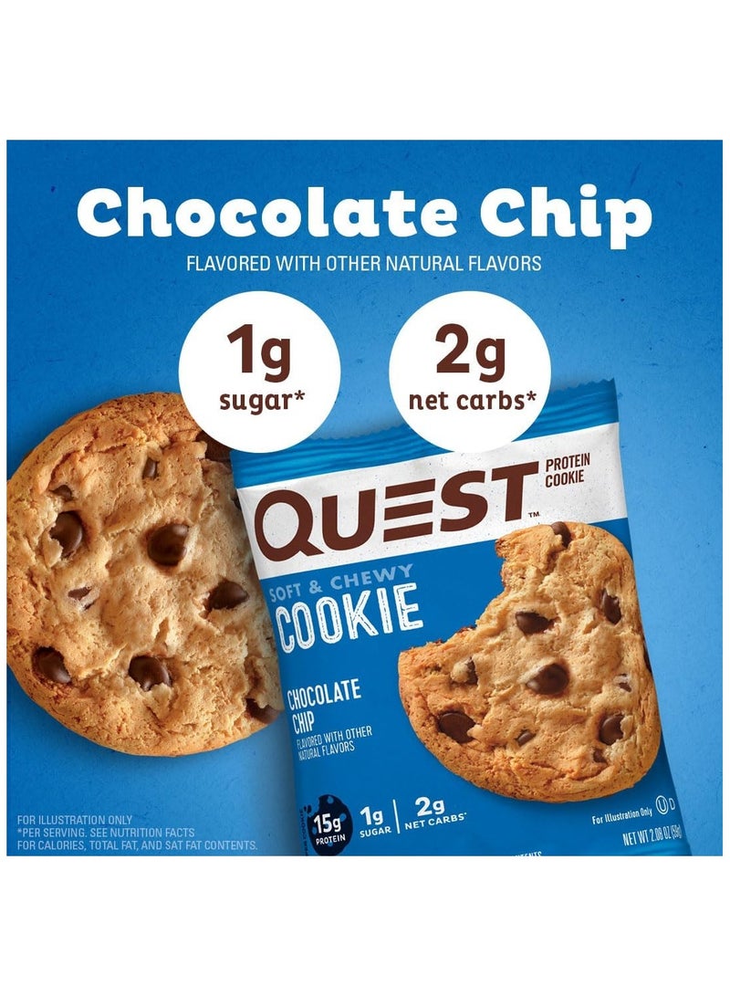 بسكويت بروتين برقائق الشوكولاتة - عالي البروتين وقليل الكربوهيدرات - 59 جرام، عبوة من 12 - Image 3