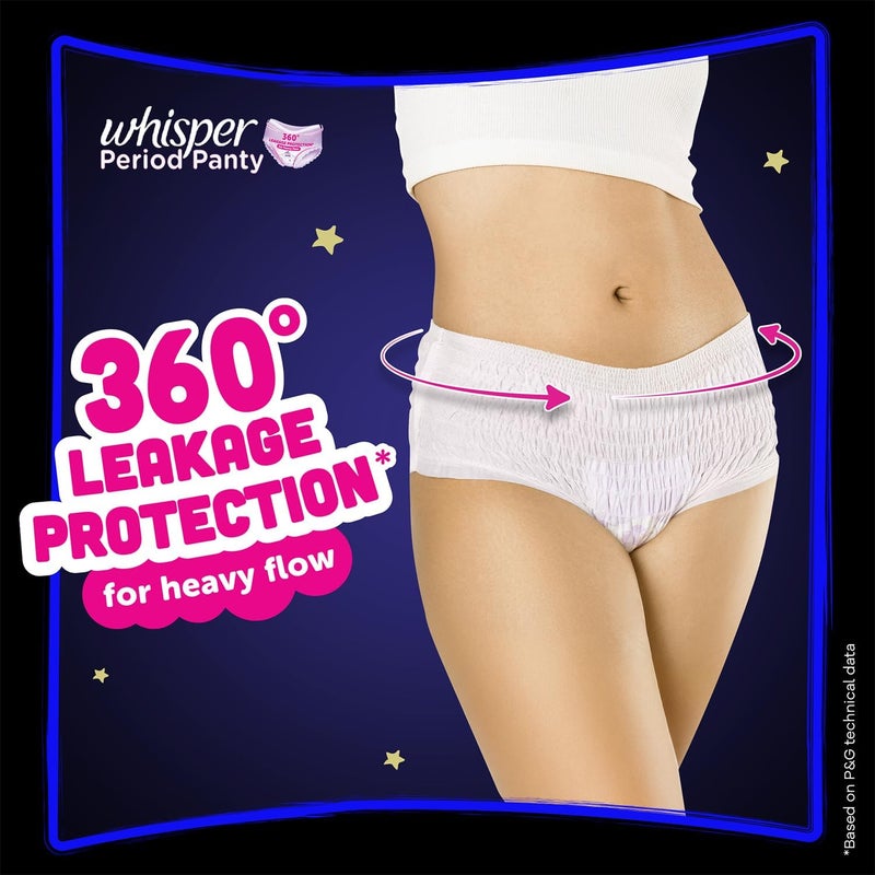 Super Absorbent Period Panty, 6 M-L Pants, 360 Degree Leakage Protection for Heavy Flow, Panty like Fit for Full back Coverage, Absorbs Heavy Gushes, Silky Soft, Comfortable Feel, Women - Image 3