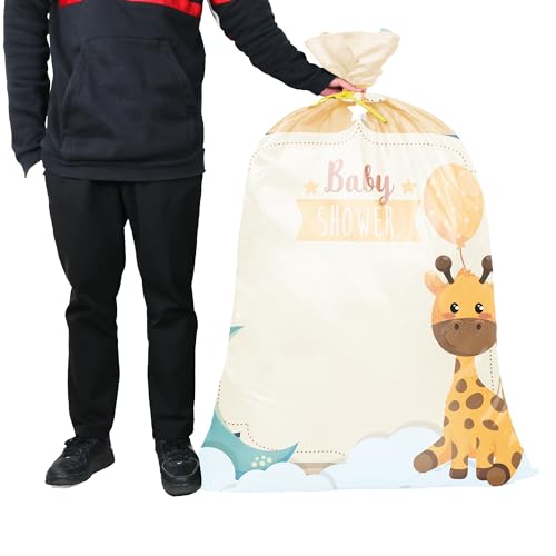 BeeGreen Gift Bag for Wrapping, Extra Large 55" H x 40" W for Jumbo Gifts, Giant Moving Bag, Reusable Fabric Gift Bags with Tag and Rope for Baby Shower - Image 3