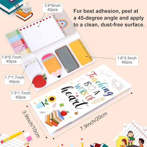 Bluckincle Teacher Appreciation Gifts,Teacher Sticky Notes for Thank You Graduation Last Day of School End of Year Back to School from Students,Cute Post it Note Deals Supplies for Classroom Office - Image 3