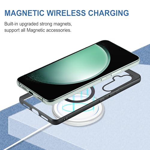 CEDO Magfit Backcover for Samsung Galaxy S23 FE (5G) | Mag-Safe Wireless Charging | Designed with Magnetic Lock Shockproof Phone Bumper Transparent Back Case Cover (Black) - Image 3
