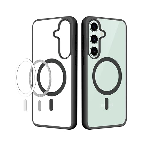CEDO Magfit Backcover for Samsung Galaxy S23 FE (5G) | Mag-Safe Wireless Charging | Designed with Magnetic Lock Shockproof Phone Bumper Transparent Back Case Cover (Black) - Image 1